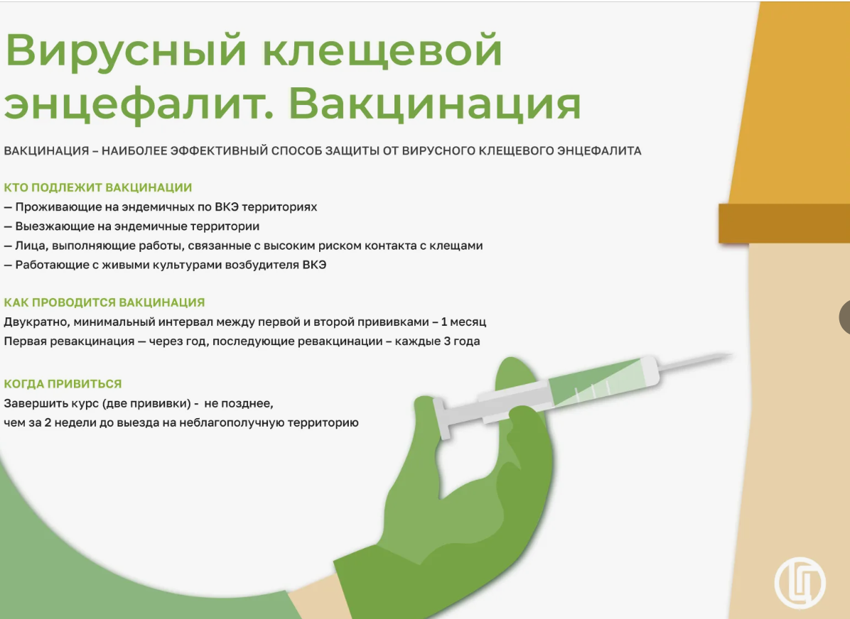  Памятка по вакцинации от клещевого энцефалита .