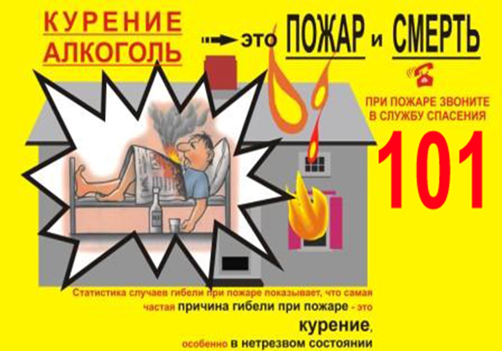 Соблюдайте правила пожарной безопасности при курении!.